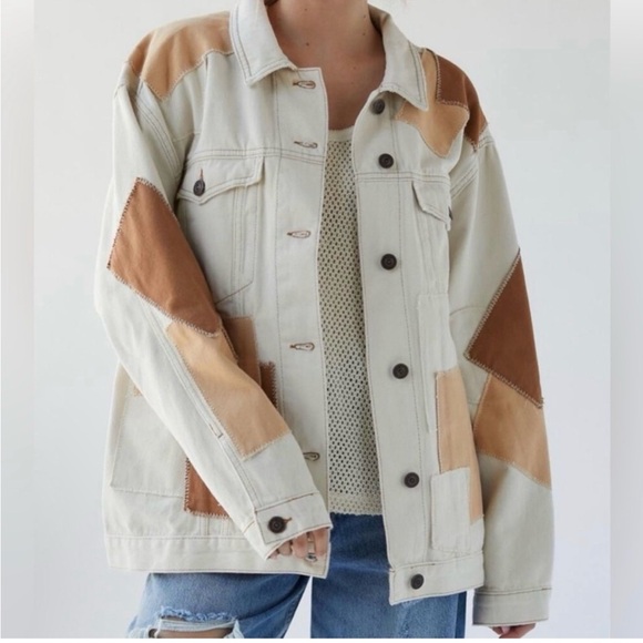 Urban Outfitters Colorblock Jean Jacket - Picture 2 of 10